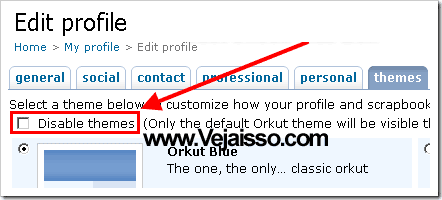 Desabilitar Temas do Orkut - Ver apenas o tema clássico Azul do Orkut
